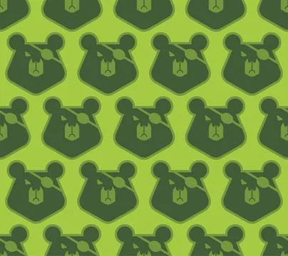 Bear army Pattern seamless. grizzly military texture Stock Illustration
