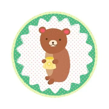 Bear badge emblem Stock Illustration