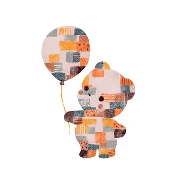 Bear with balloon Stock Photos