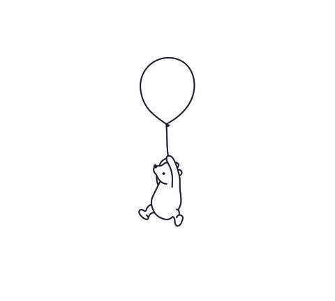 Bear baloon fly Stock Illustration