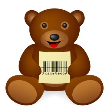 Bear bar code Stock Illustration