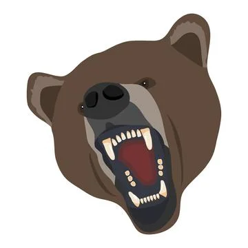 A bear, a bear's head with fangs Stock Illustration