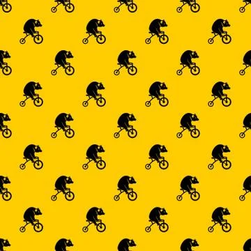 Bear on a bike pattern vector イラスト素材