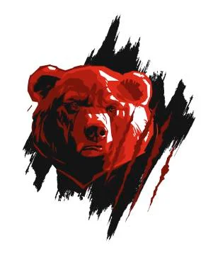 Bear in black brushstroke Stock Illustration