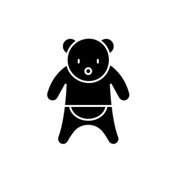 Bear black icon, vector sign on isolated background. Bear concept symbol Stock Illustration
