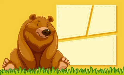 A bear on blank template Stock Illustration