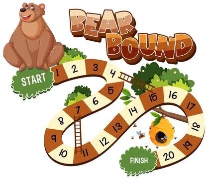 Bear Bound Board Game Illustration Stock Illustration