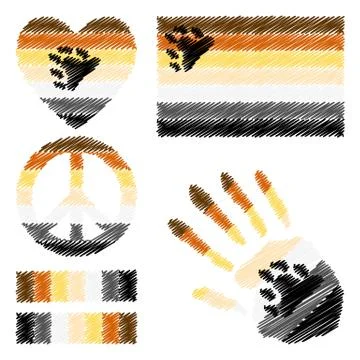 Bear Brotherhood pride design elements. Stock Illustration