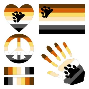 Bear Brotherhood pride design elements. Stock Illustration