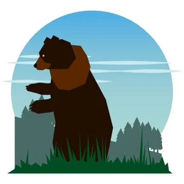 Bear Cartoon Standing Stock Illustration