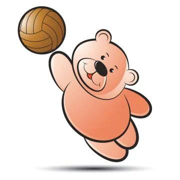 Bear catching vollyball Stock Illustration