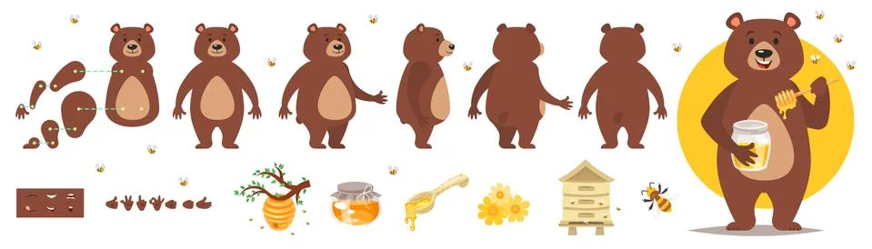 Bear character for animation Stock Illustration