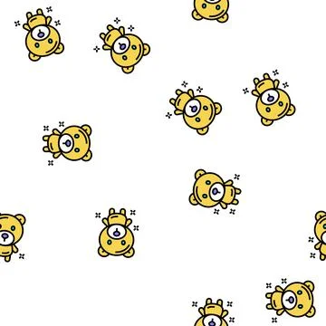 Bear character balloon vector seamless pattern 스톡 일러스트