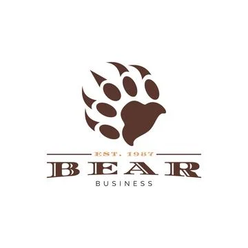 Bear Claw Icon Logo Design Template Stock Illustration