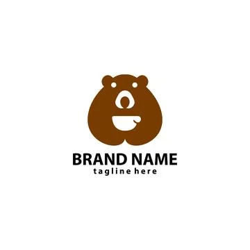 Bear coffee logo design vector illustration Stock Illustration