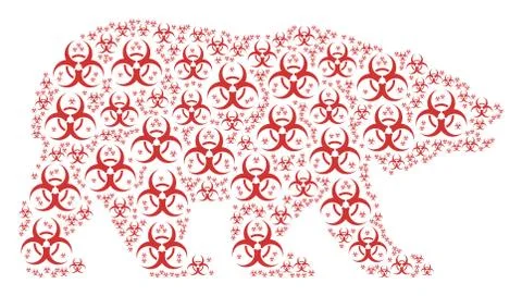 Bear Collage of Biohazard Items Stock Illustration