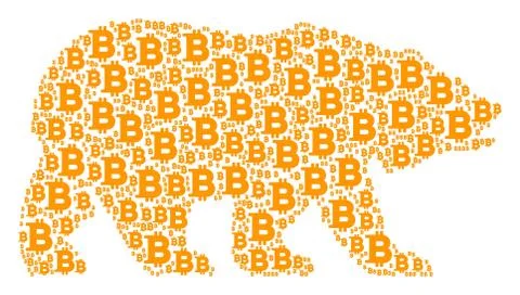 Bear Collage of Bitcoin Icons Illustrazione stock