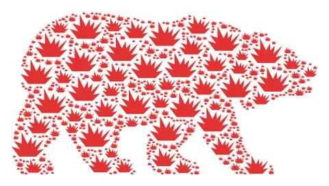 Bear Collage of Boom Explosion Icons 스톡 일러스트