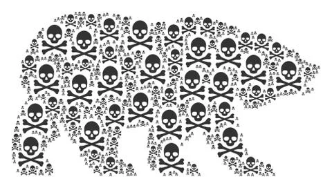 Bear Collage of Death Skull Items イラスト素材