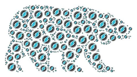 Bear Collage of Electroneum Icons Illustrazione stock
