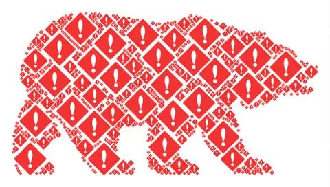 Bear Collage of Error Icons Illustrazione stock