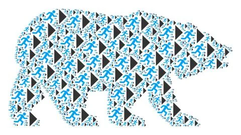 Bear Collage of Exit Direction Icons Illustrazione stock