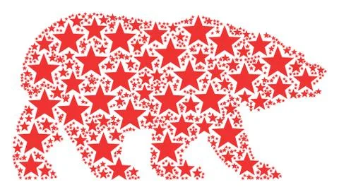 Bear Collage of Fireworks Star Items Illustrazione stock