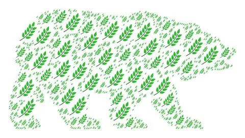 Bear Collage of Leaf Branch Icons Illustrazione stock