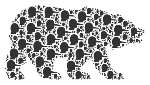 Bear Collage of Lier Items Stockillustratie