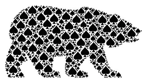 Bear Collage of Peaks Suit Items 스톡 일러스트