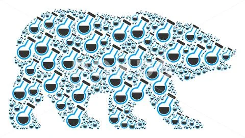 Bear Collage of Retort Items Stock Illustration