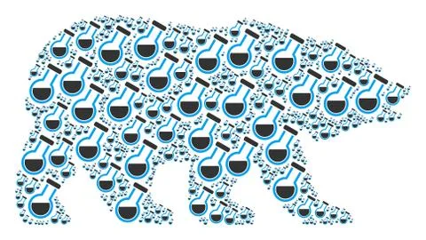 Bear Collage of Retort Items Illustrazione stock