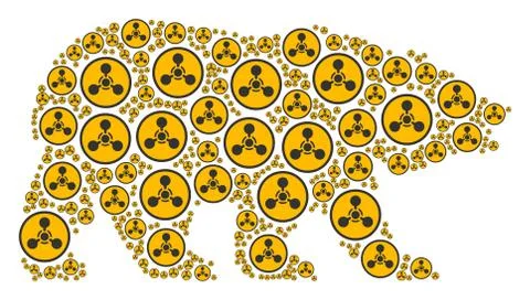 Bear Collage of Wmd Nerve Agent Chemical Warfare Items イラスト素材