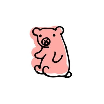 Bear with color shadow vector icon in cute animals sketch set 스톡 일러스트