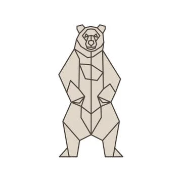 Bear of the contour lines polygons low poly vector illustration Stock Illustration