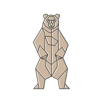 Bear of the contour lines polygons low poly vector illustration Stock Illustration