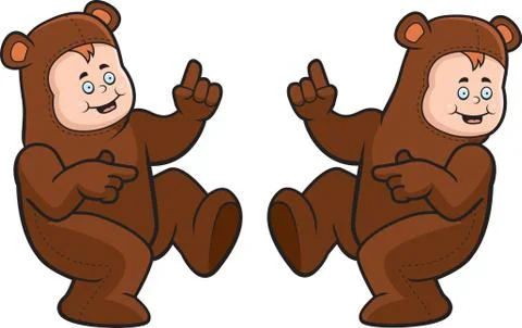 Bear costume dancing Illustrazione stock