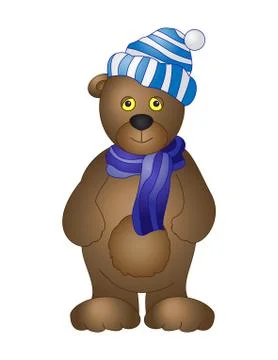 Bear cub in a cap Stock Illustration