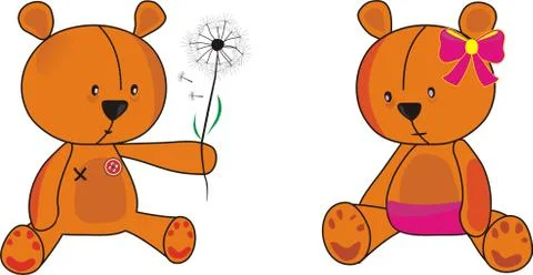 Bear cubs toys Stock Illustration