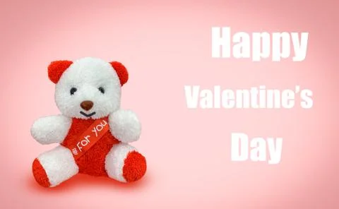 Bear doll sitting with pink background, Stock Photos