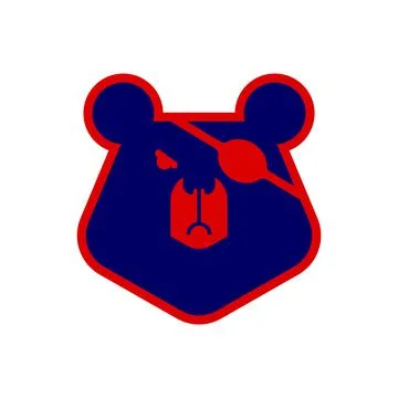 Bear with an eye patch. One-eyed predator. crippled grizzly 스톡 일러스트