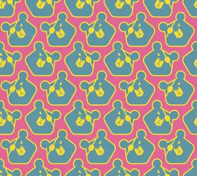 Bear with an eye patch Pattern seamless. One-eyed predator Background. crippl Stock Illustration