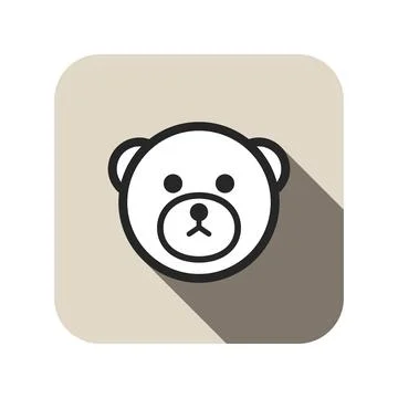 Bear face flat icon, circle animal series Stock Illustration