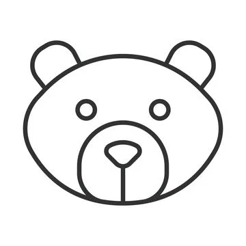 Bear face, icon in line design. bear, animal, wild, mammal, forest, wildlife Stock Illustration