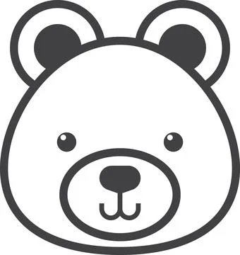 Bear face illustration in minimal style Stock Illustration