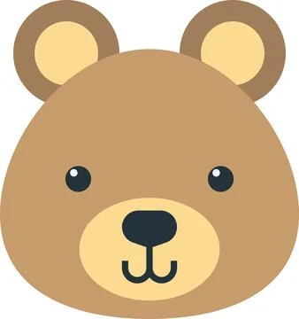 Bear face illustration in minimal style Stock Illustration