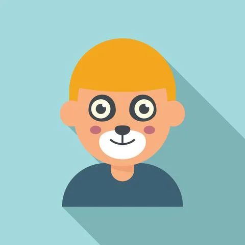 Bear face painting icon flat vector. Child mask animal Stock Illustration