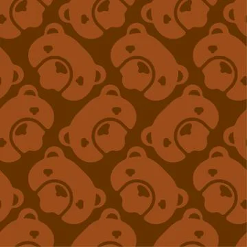 Bear face sign icon background. Beast head pattern seamless. vector illustrat Stock Illustration