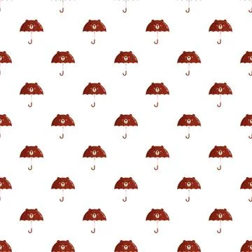 Bear face umbrellas forming seamless rain pattern Stock Illustration