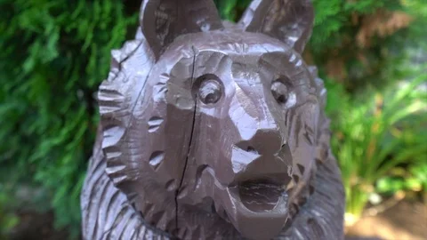 Bear figure made of wood 動画素材 101731314